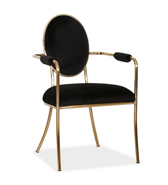 Krzesło ANTIBA czarny/ noga złota