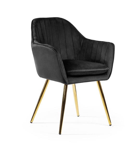 Krzesło ROMA 2 czarny/ noga złota