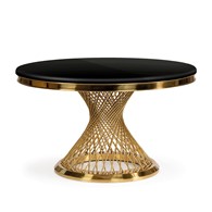 Stół ROMANCE czarny gładki/ noga złota