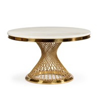 Stół ROMANCE biały marmur/ noga złoto szczotkowane